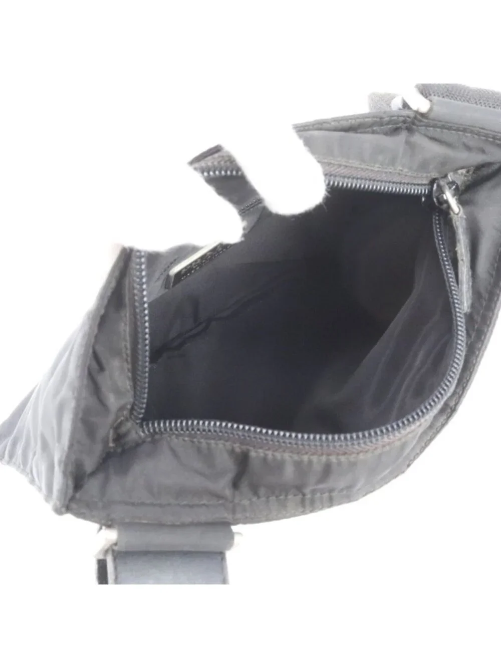 Prada Tessuto Nylon Triangle Logo Leather Shoulder Bag Crossbody Messenger